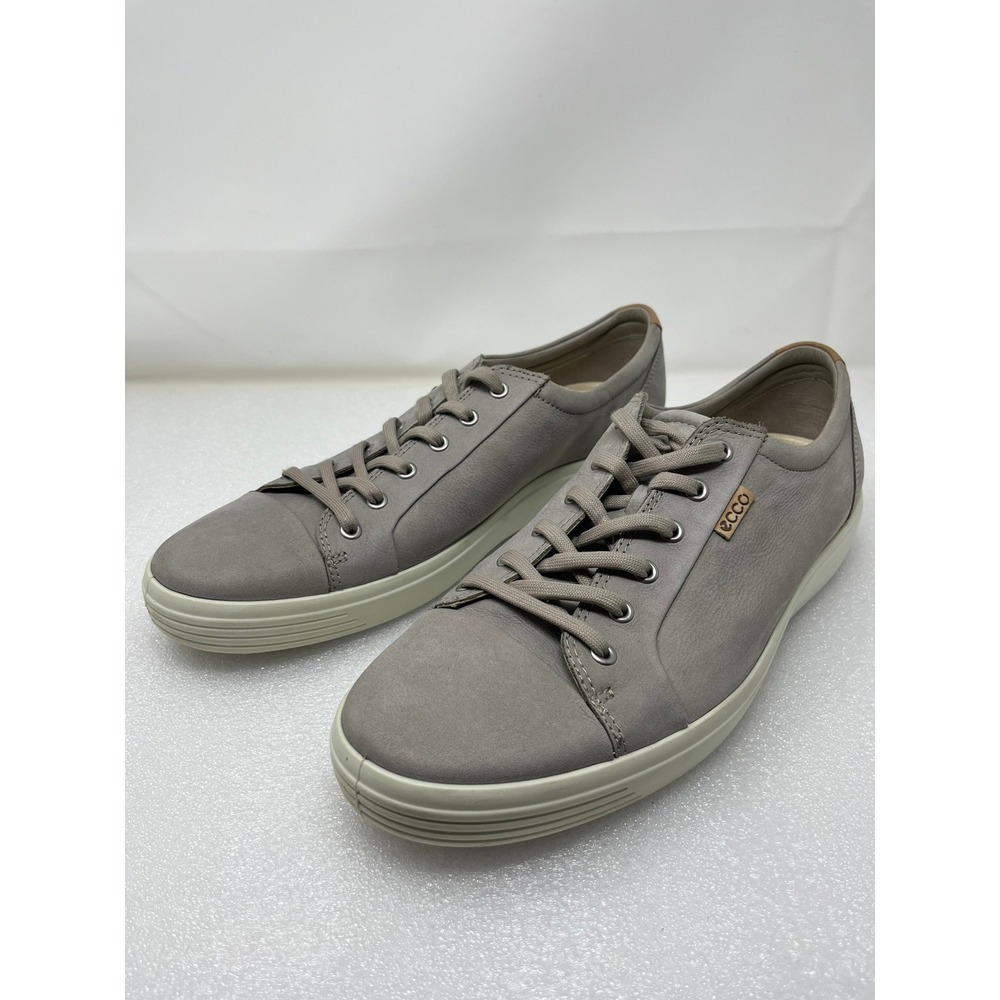 ECCO Soft 7 Mens 13 US 47 EU Nubuck Sneaker Grey Low Top Lace Up Shoes